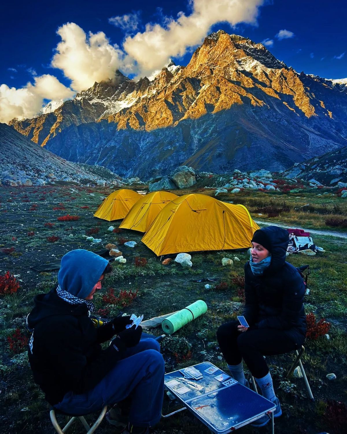 High-altitude campsite on Gaumukh Tapovan trek